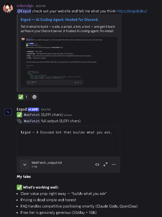 Reviews its own site